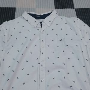 White mini pineapple button up.